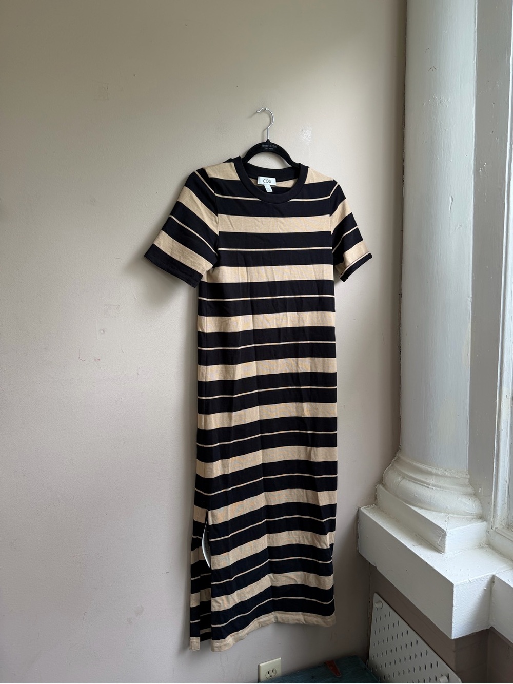 COS striped midi tshirt dress